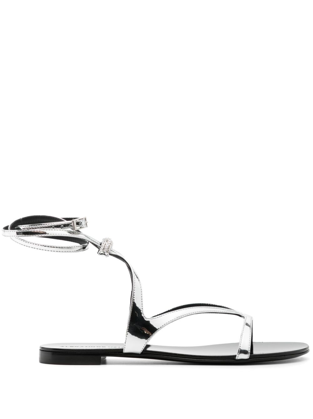 Alexandre Vauthier 晶饰平底凉鞋 - 银色