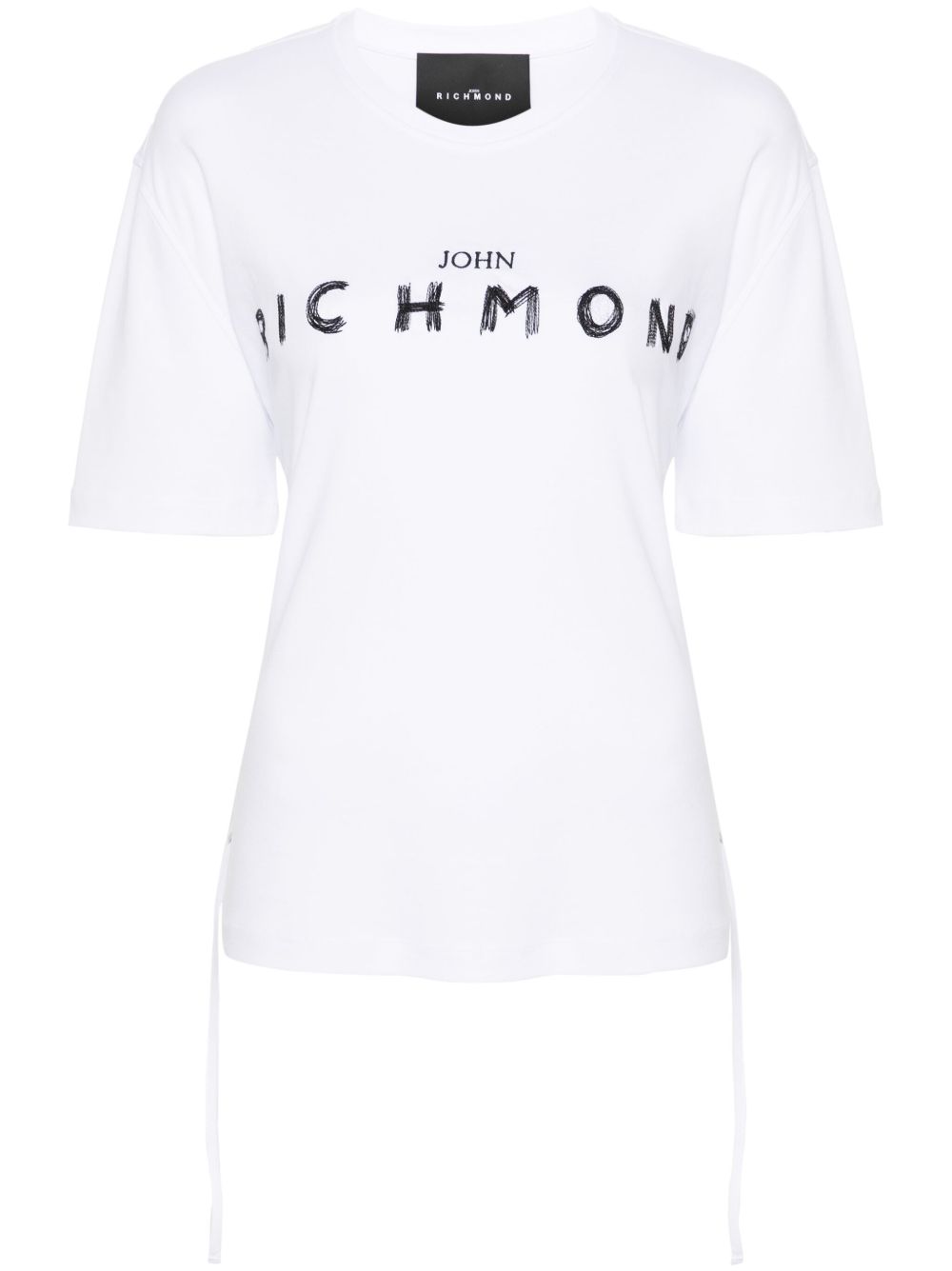 John Richmond logo刺绣棉T恤 - 白色