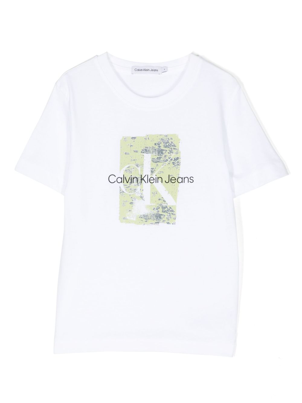 Calvin Klein Kids Second skin 印花棉T恤 - 白色