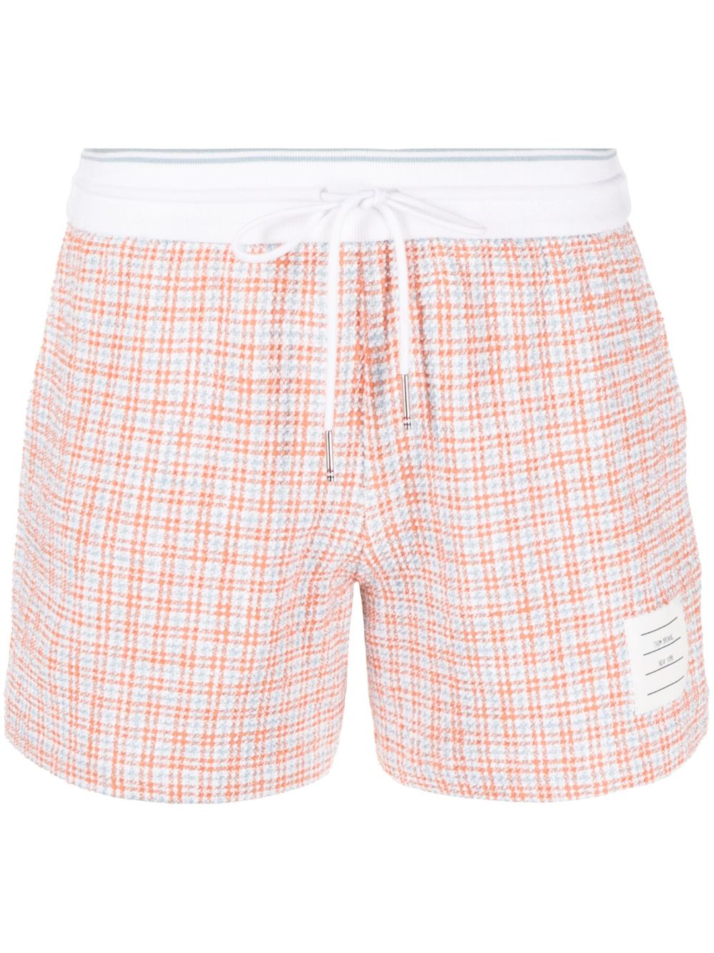 Thom Browne 格纹粗花呢运动短裤 - 橘色