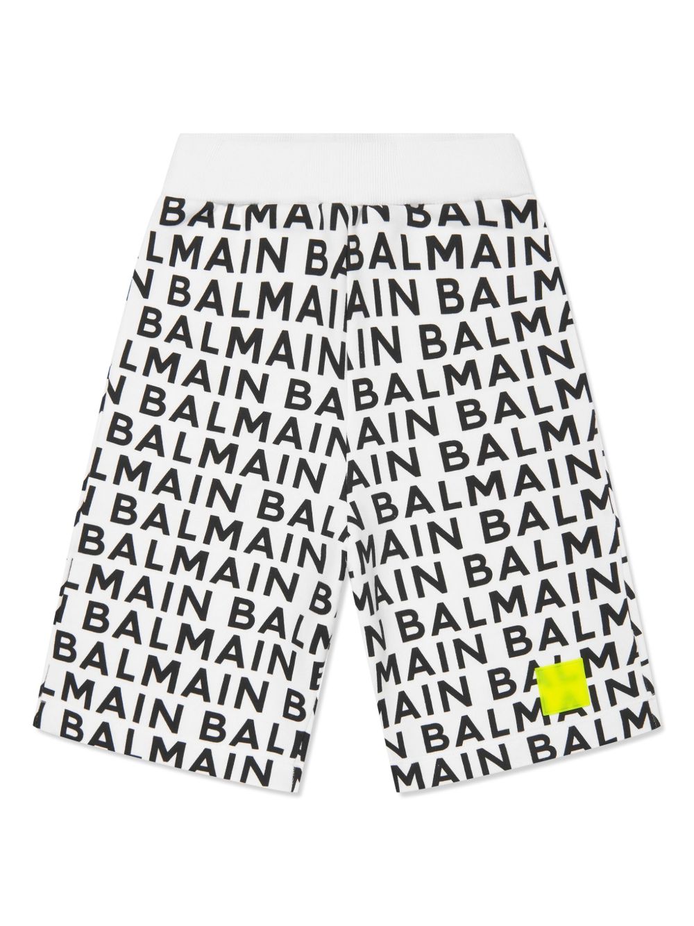 Balmain Kids logo印花棉短裤 - 白色