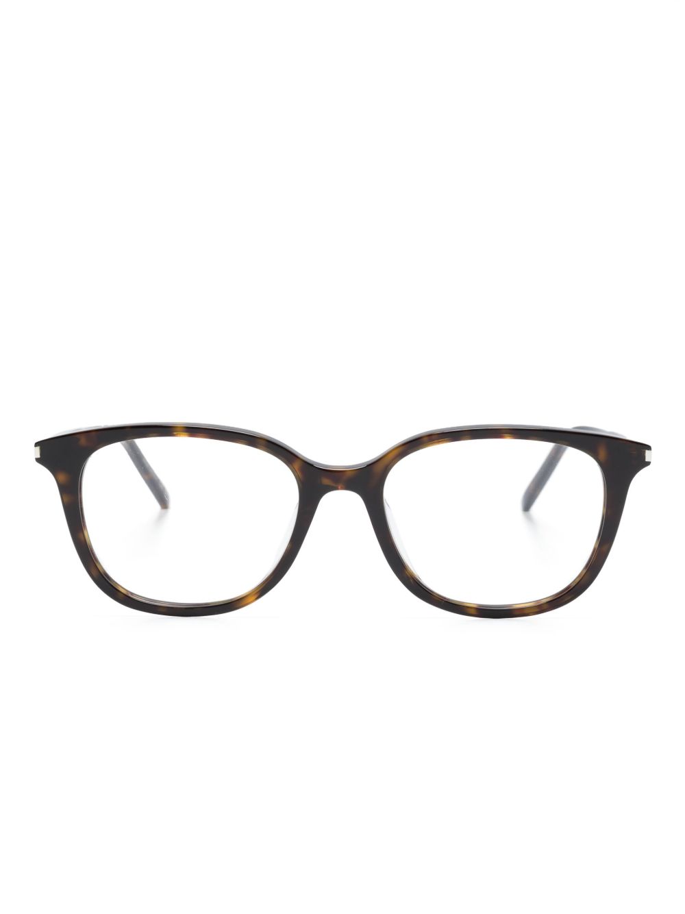 Saint Laurent Eyewear 玳瑁纹效果方框眼镜 - 褐色