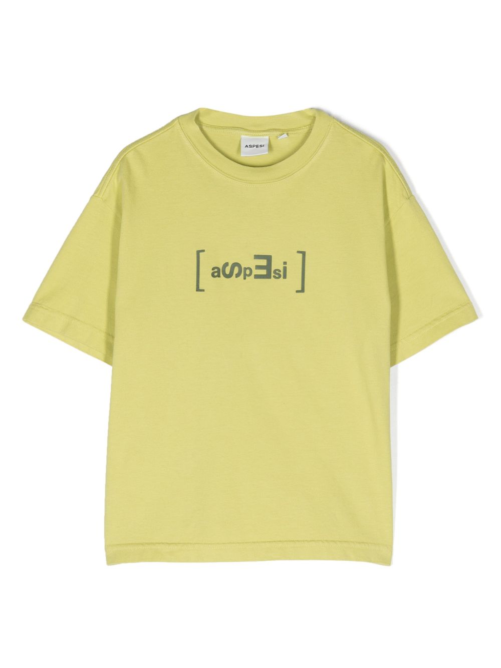 Aspesi Kids logo贴花棉T恤 - 绿色