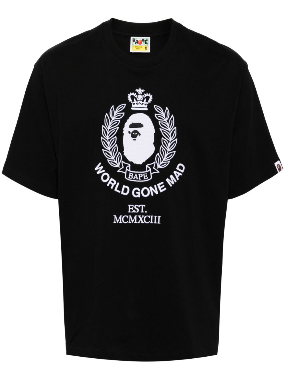 A BATHING APE® logo刺绣T恤 - 黑色