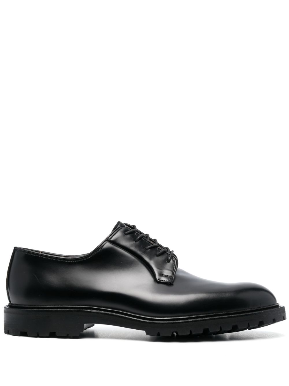 Crockett & Jones 系带皮质德比鞋 - 黑色