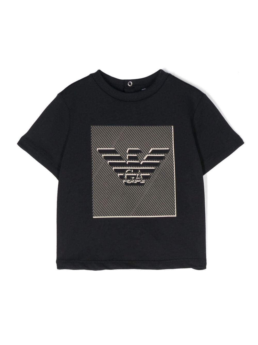 Emporio Armani Kids logo印花棉T恤 - 蓝色