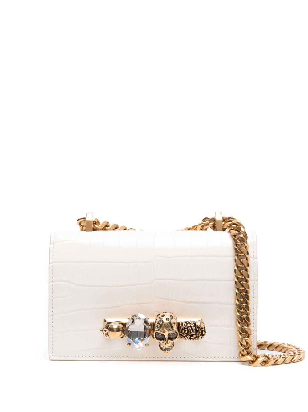 Alexander McQueen The Jewelled 斜挎包 - 白色
