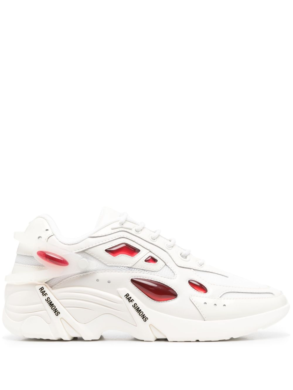 Raf Simons Antei 拼接皮质运动鞋 - 白色