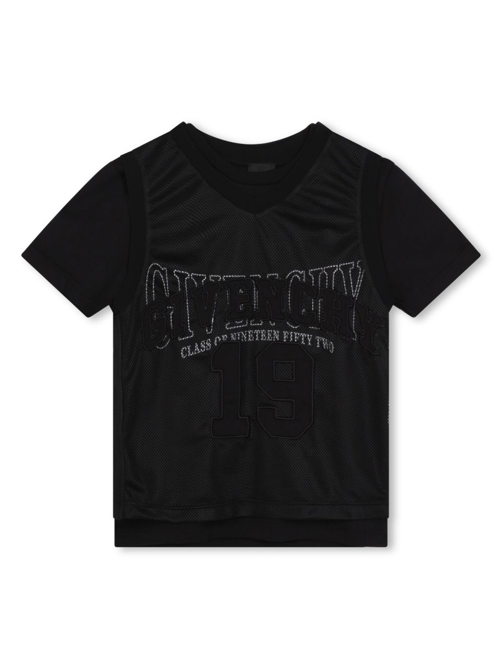Givenchy Kids logo印花圆领T恤套装 - 黑色