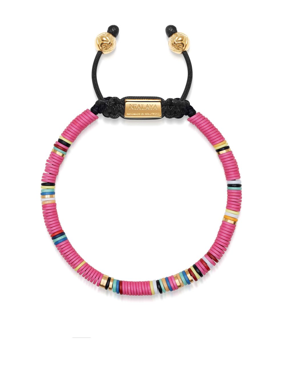 Nialaya Jewelry logo标牌珠饰手链 - 粉色