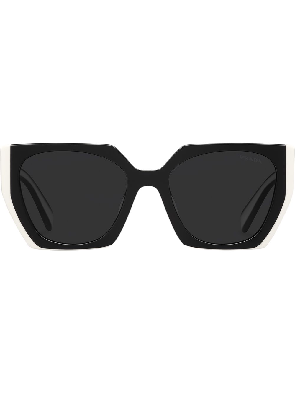 Prada Eyewear 长方形框太阳眼镜 - 黑色