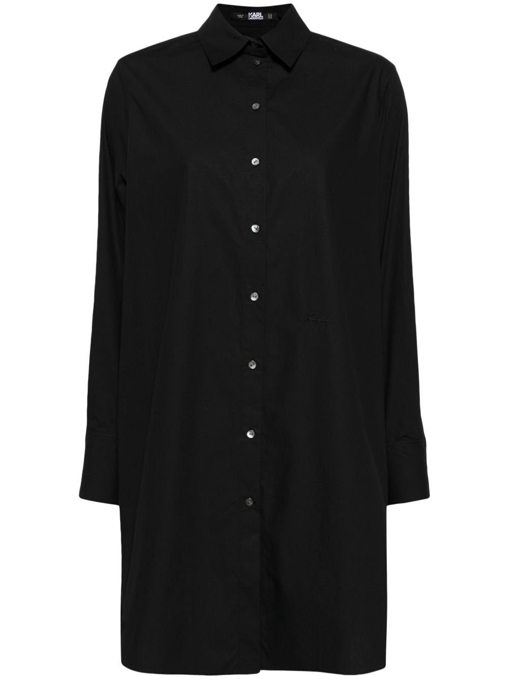 Karl Lagerfeld K/Ikonik 缀饰长款衬衫 - 黑色