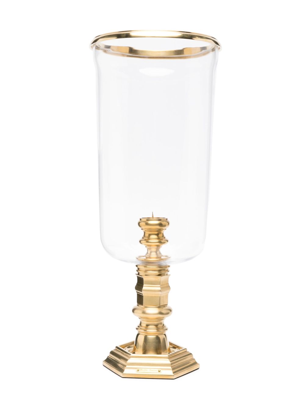 Ralph Lauren Home logo标牌圆柱形烛台 - 金色