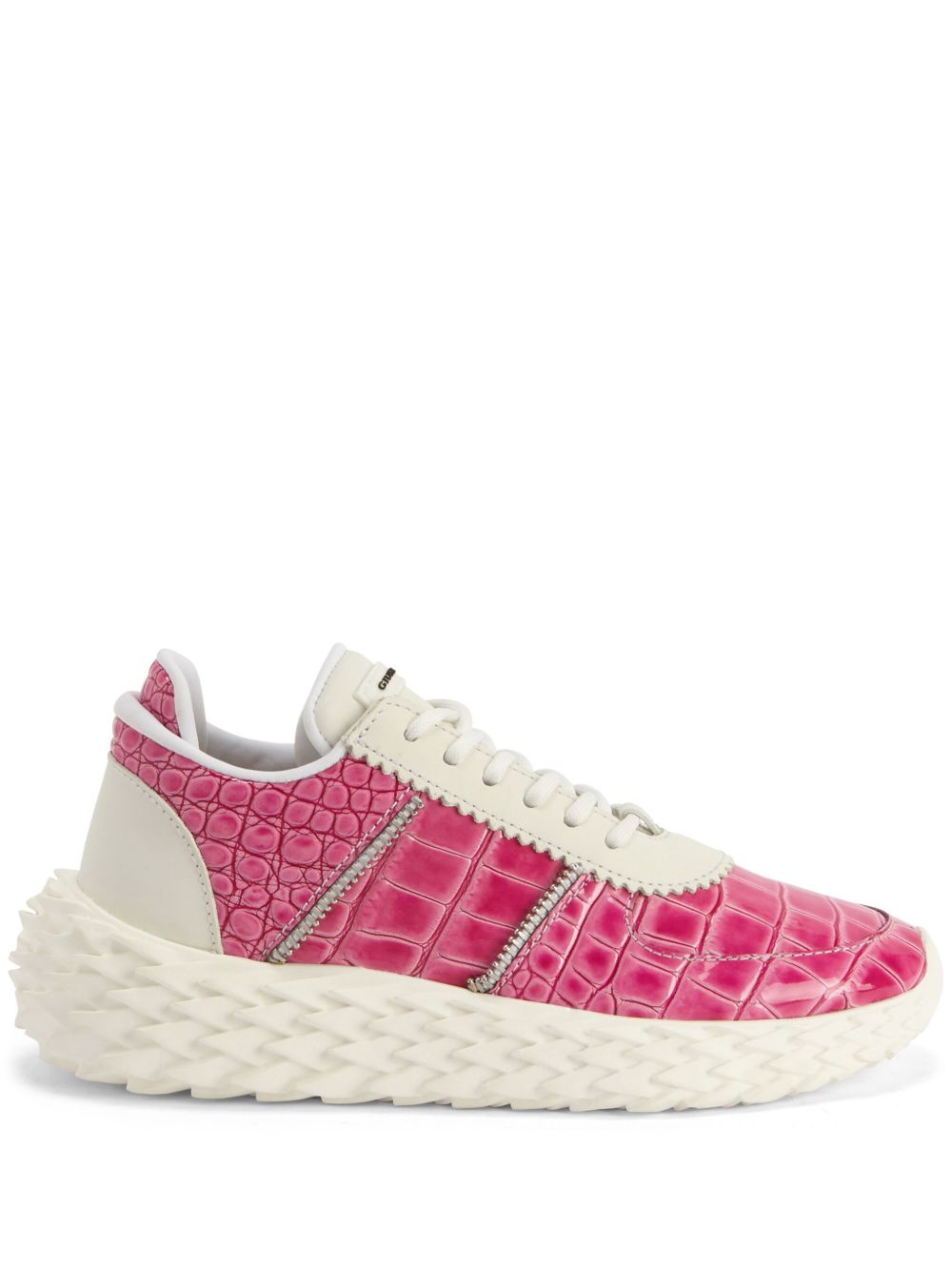 Giuseppe Zanotti Urchin 仿鳄鱼压纹运动鞋 - 粉色