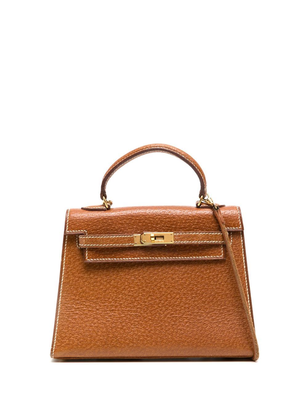 Hermès Pre-Owned Kelly Séllier 两用迷你包（1990-2000年典藏款） - 褐色
