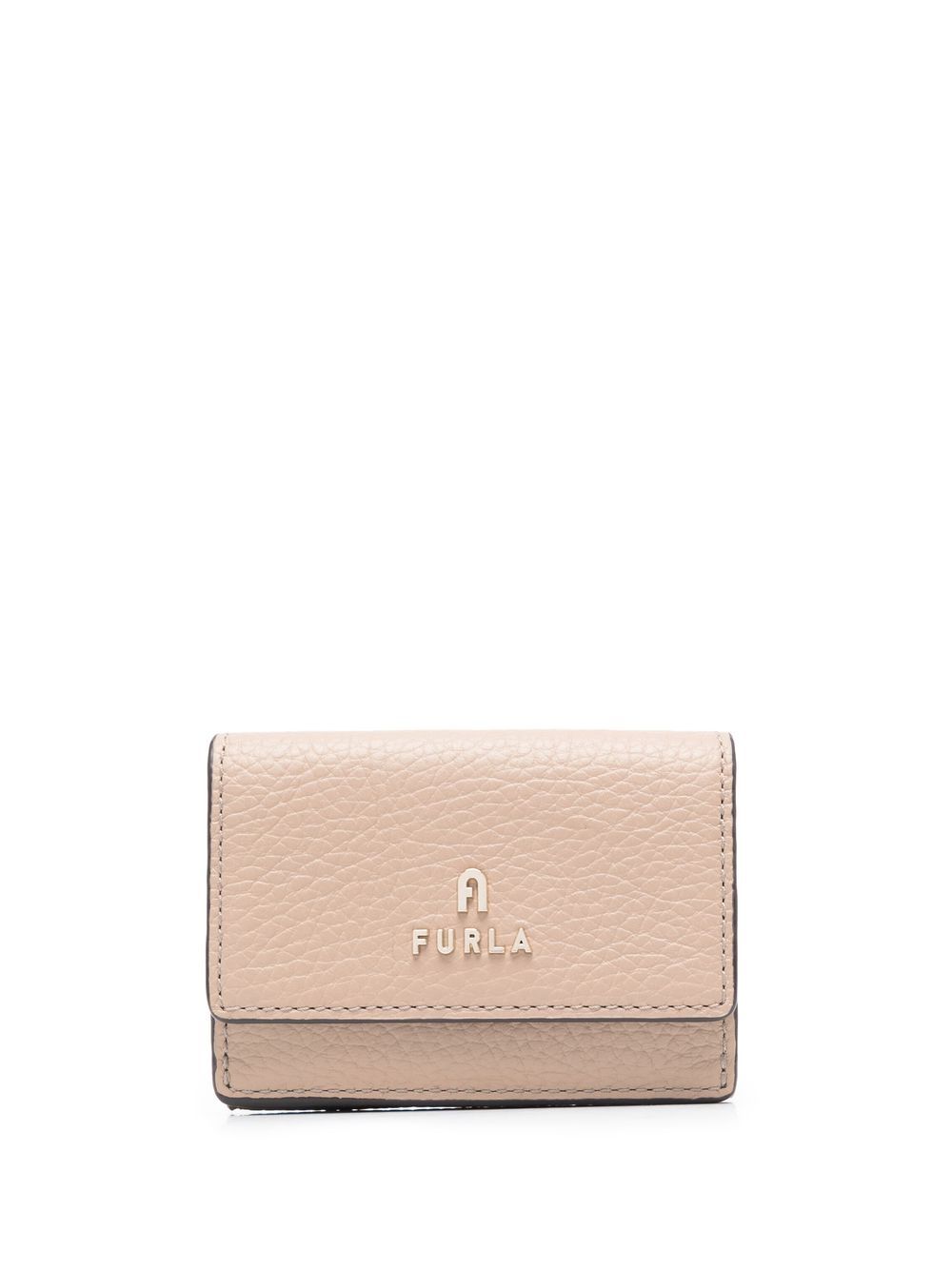Furla logo标牌三折钱包 - 褐色