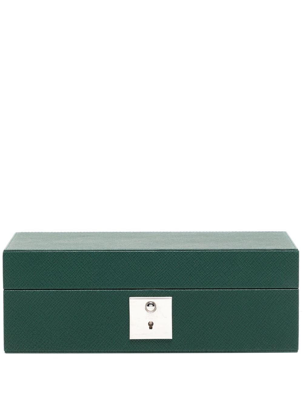 Smythson Panama 皮质腕表盒 - 绿色