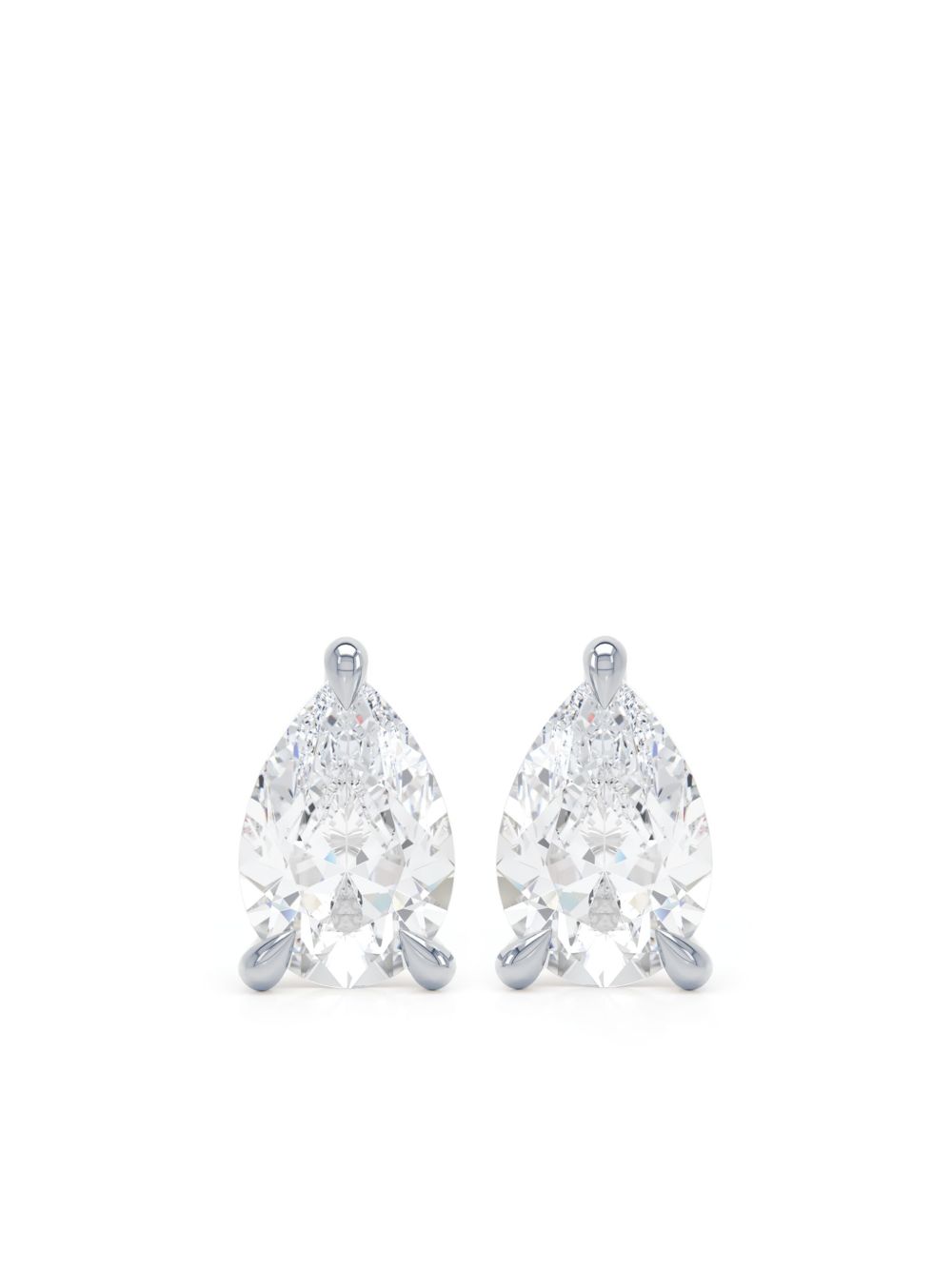 LOEV 18K环保再生白金 The Pear 钻石耳环 - 银色