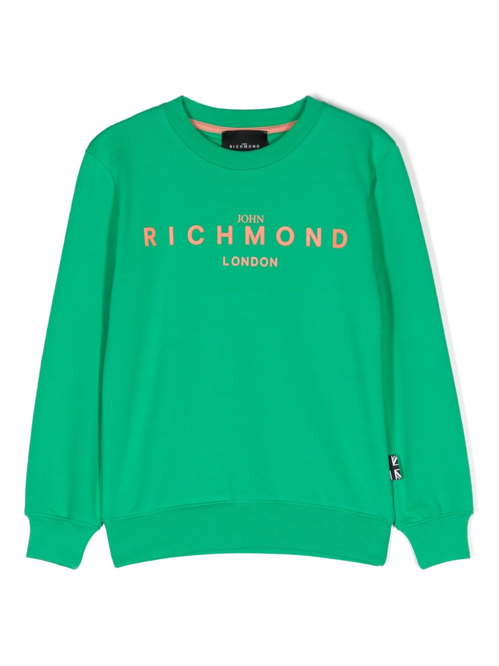 John Richmond Junior logo标记棉卫衣 - 绿色
