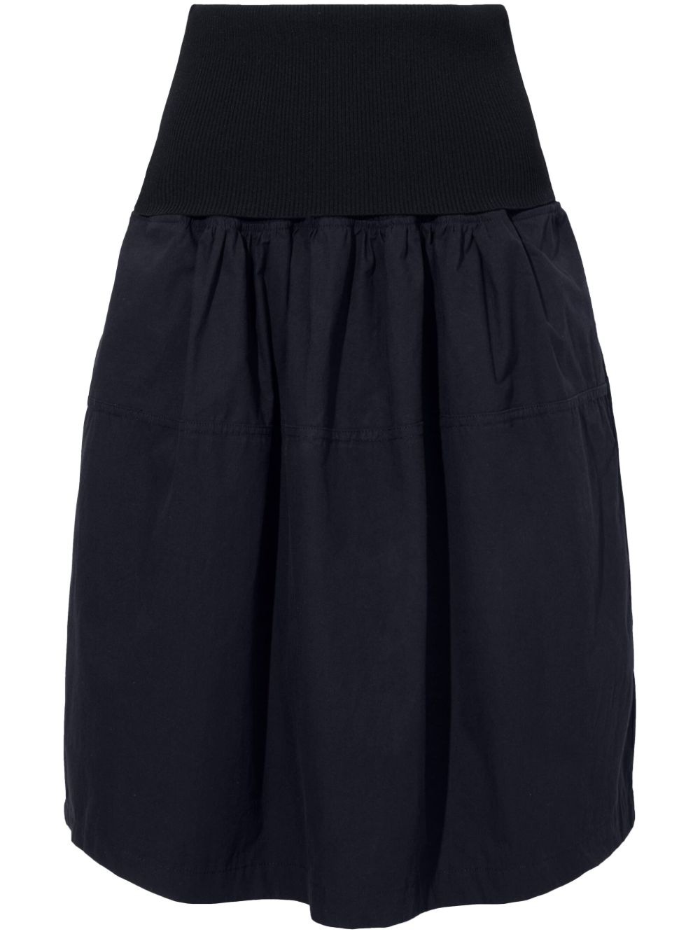 Proenza Schouler White Label 褶饰棉半身裙 - 黑色