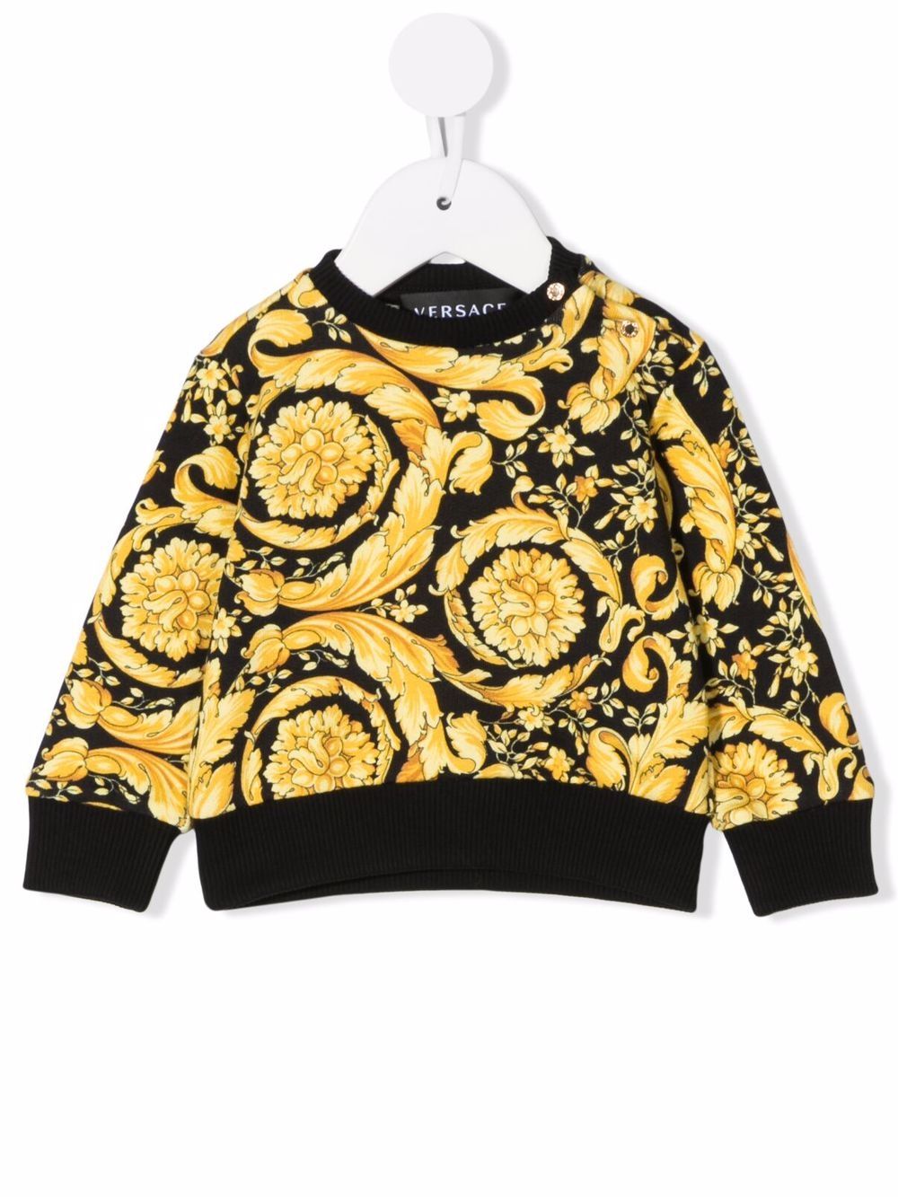 Versace Kids 范思哲 巴洛克图案印花卫衣 - 金色