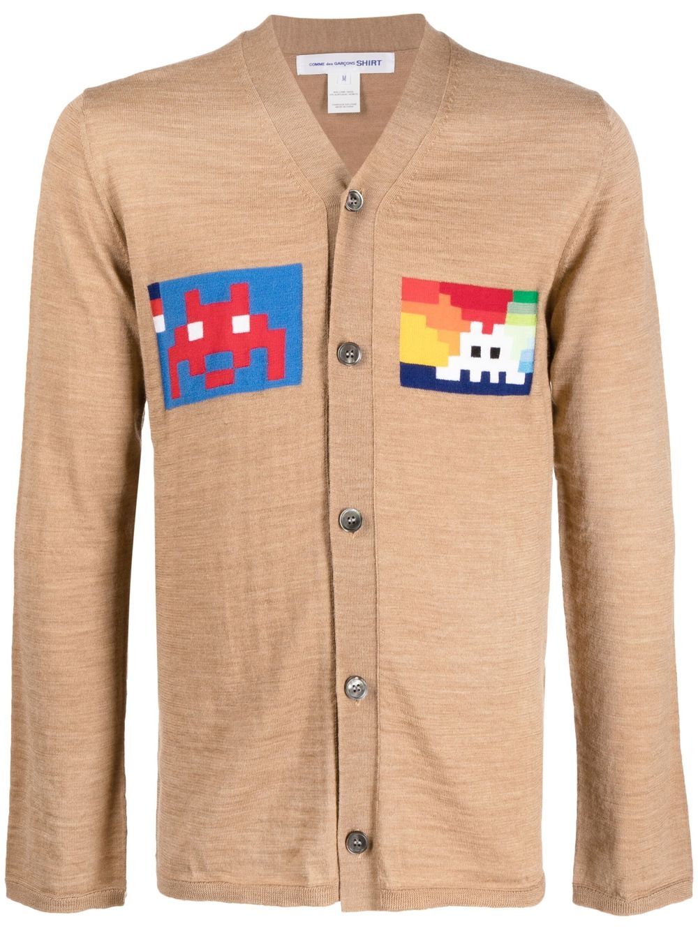 Comme Des Garçons Shirt V领图案印花开衫 - 中性色