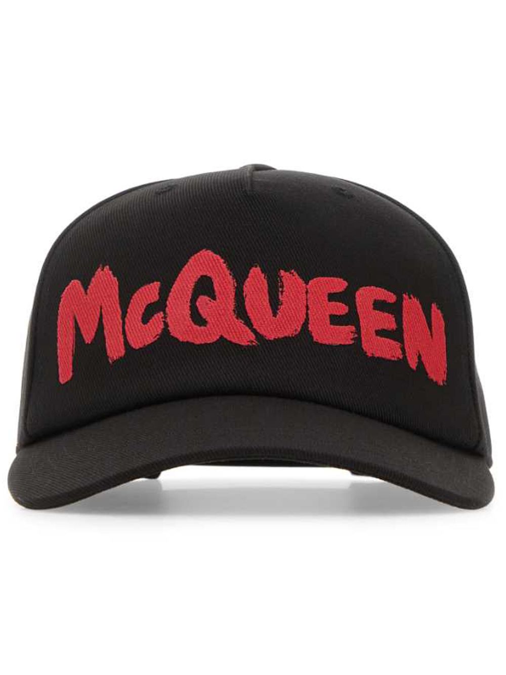 Alexander McQueen logo印花棒球帽 - 黑色