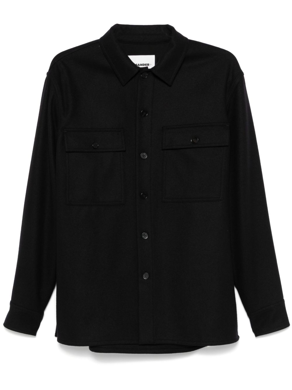 Jil Sander 初剪羊毛衬衫 - 黑色