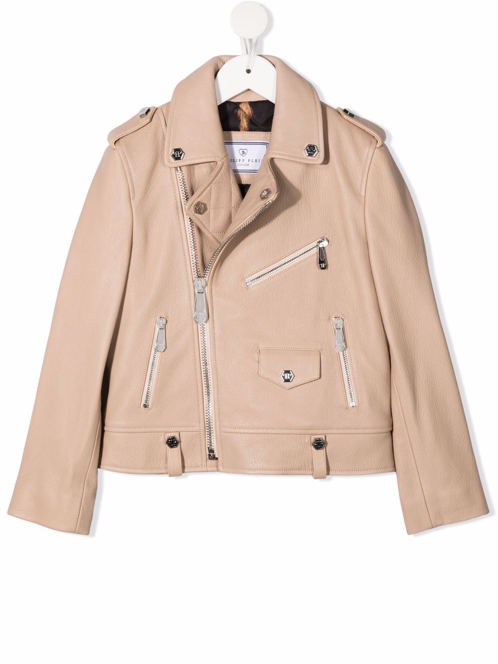 Philipp Plein Junior Iconic Plein 机车夹克 - 中性色