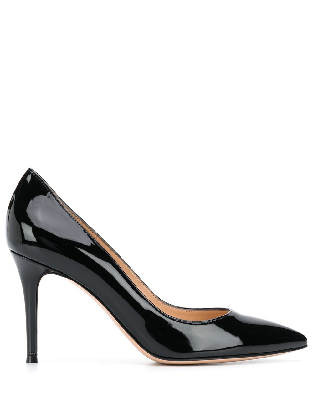 Gianvito Rossi 亮漆细高跟鞋 - 黑色