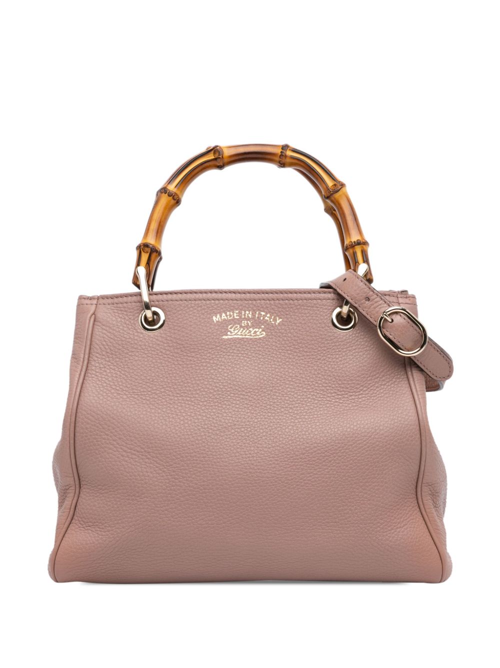 Gucci Pre-Owned Bamboo Shopper 小号小牛皮斜挎包（2016-2023年典藏款） - 粉色