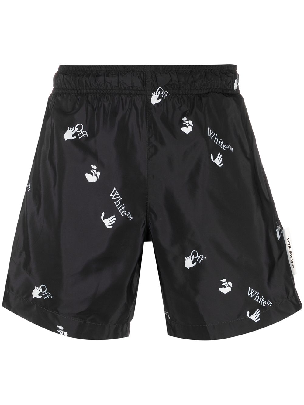 Off-White 大面积logo印花泳裤 - 黑色