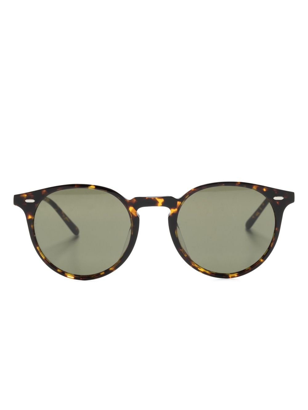 Oliver Peoples N.02 圆框太阳眼镜 - 褐色