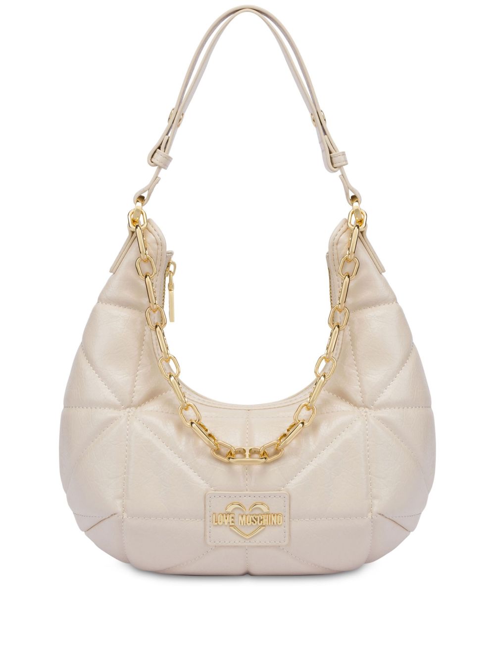 Love Moschino logo标牌绗缝单肩包 - 中性色