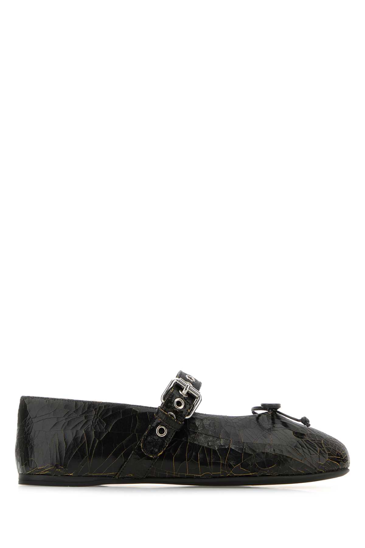 Miu Miu Black Leather Ballerinas