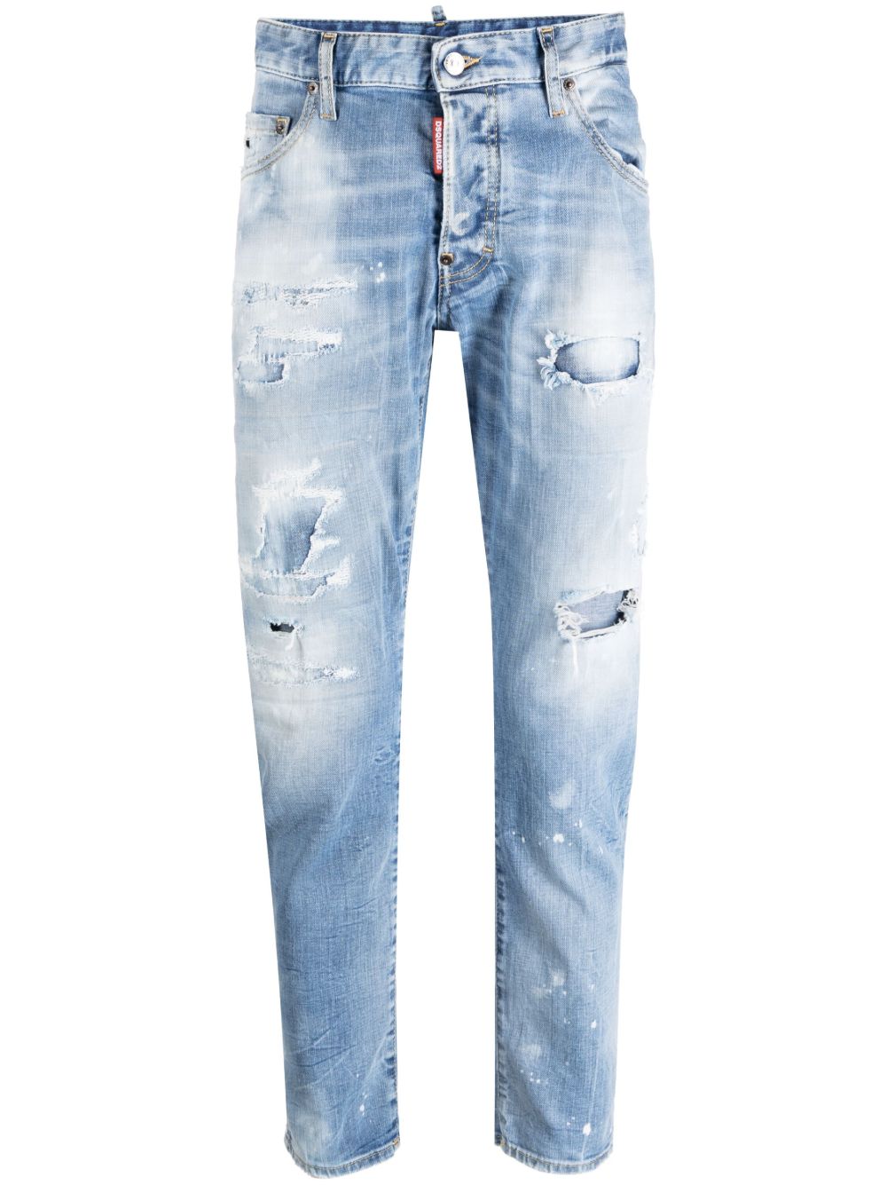 DSQUARED2 仿旧效果锥形牛仔裤 - 蓝色