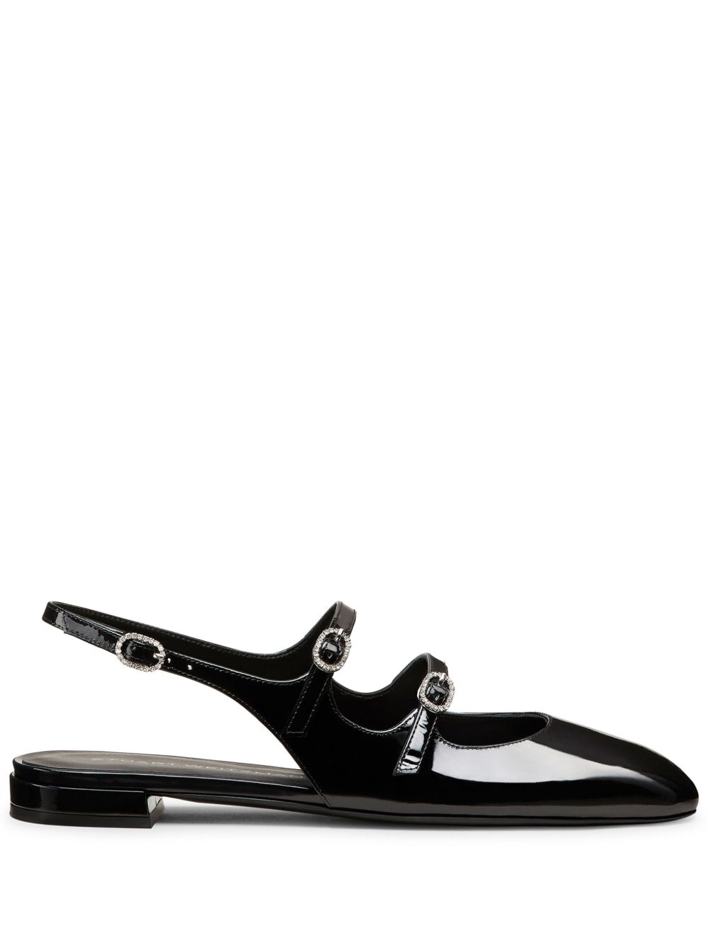 Stuart Weitzman Benni MJ 裹踝平底鞋 - 黑色