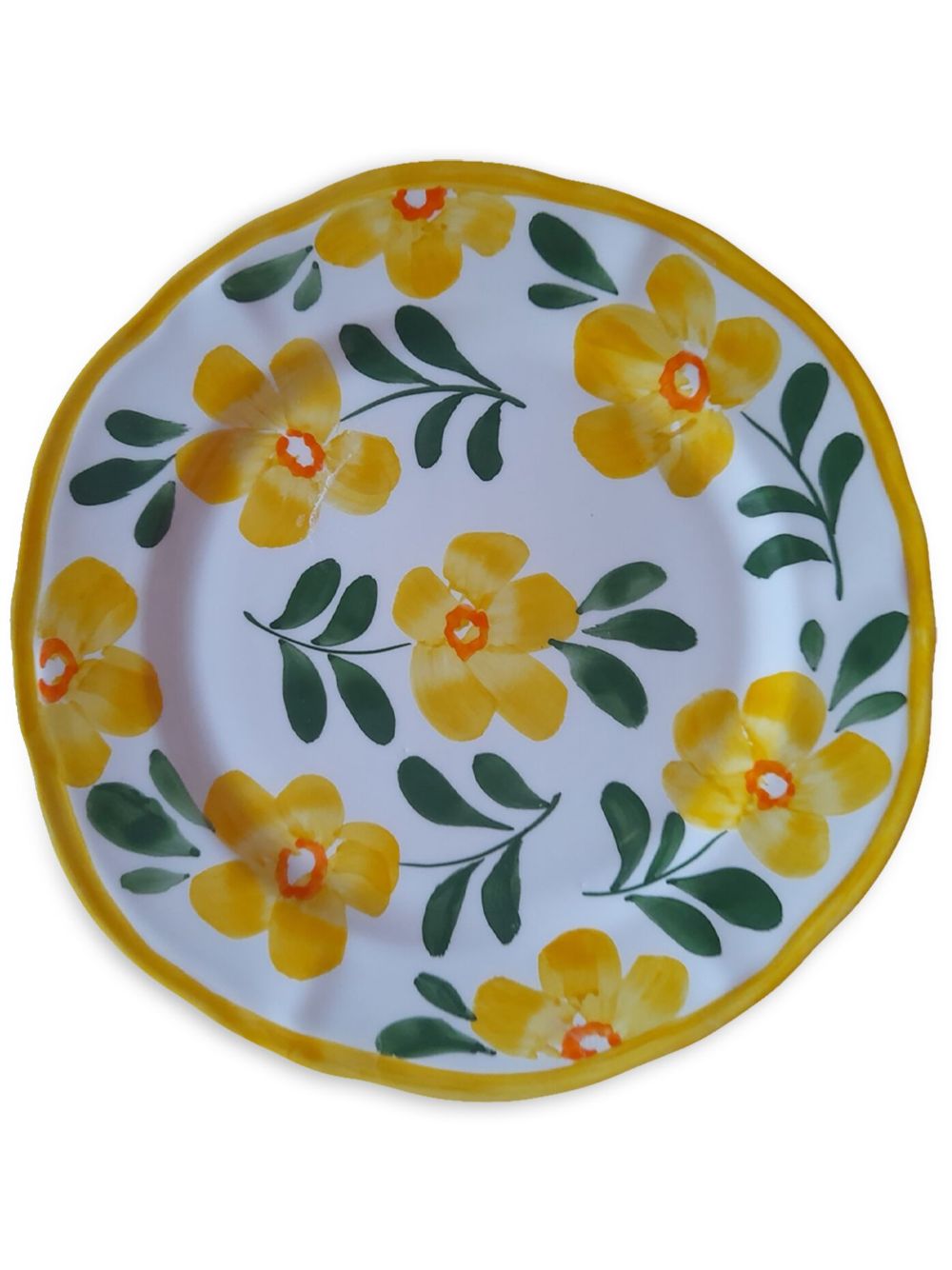 Les-Ottomans 花卉印花陶瓷餐盘（27厘米） - 白色