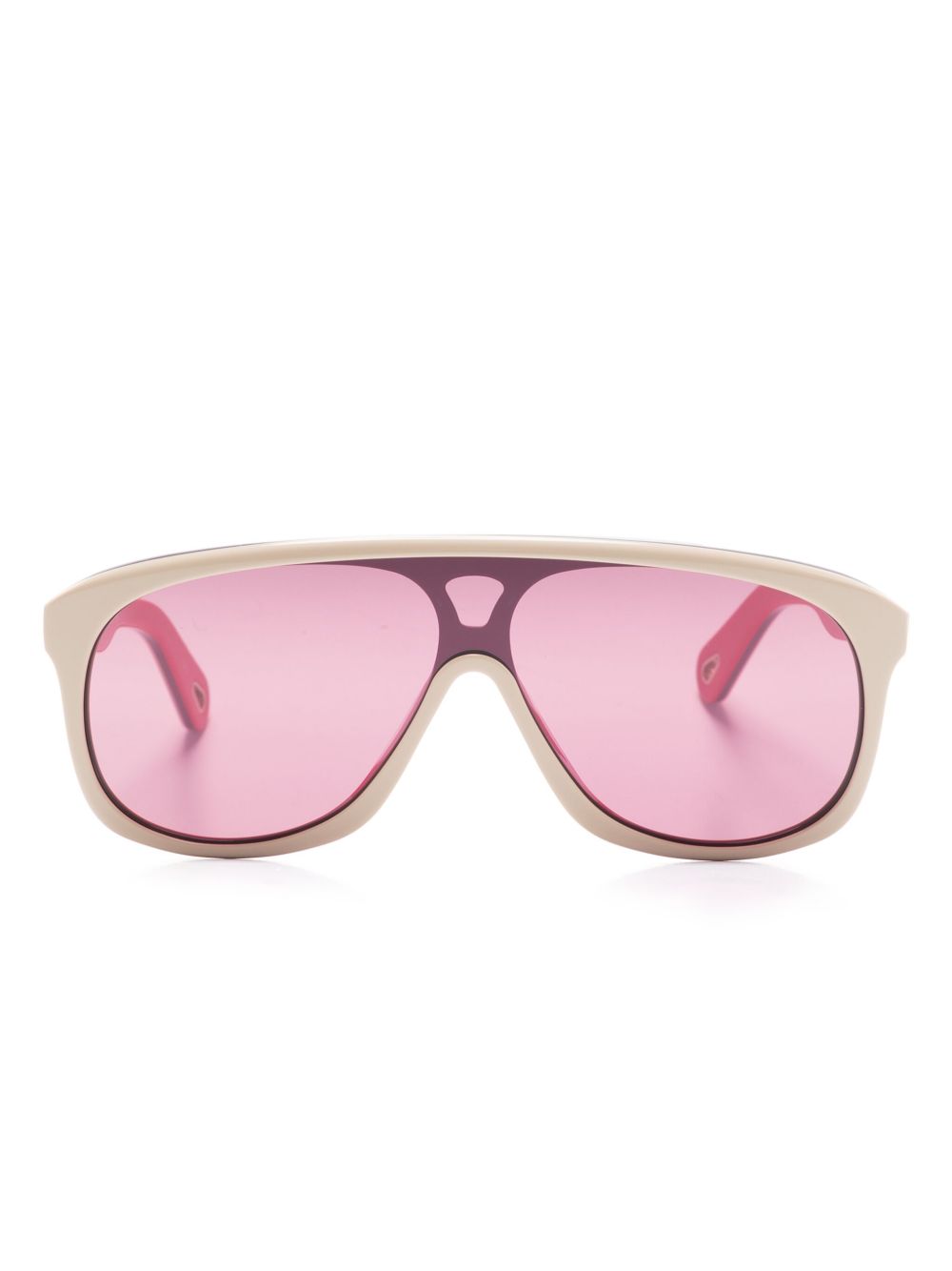 Chloé Eyewear logo雕刻盾形太阳眼镜 - 中性色
