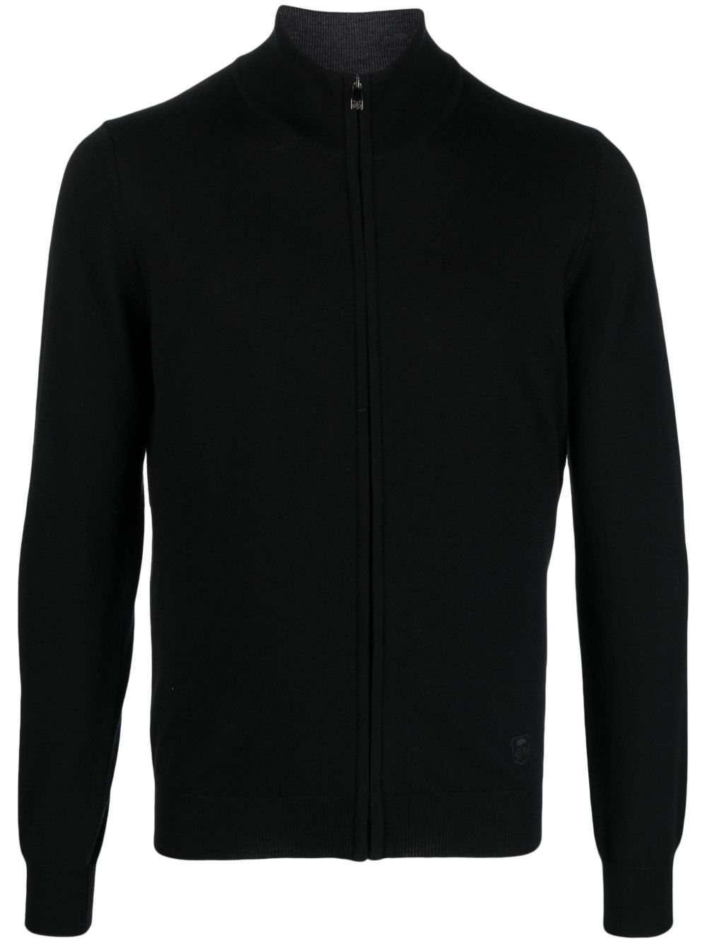 Corneliani 密织拉链开衫 - 黑色