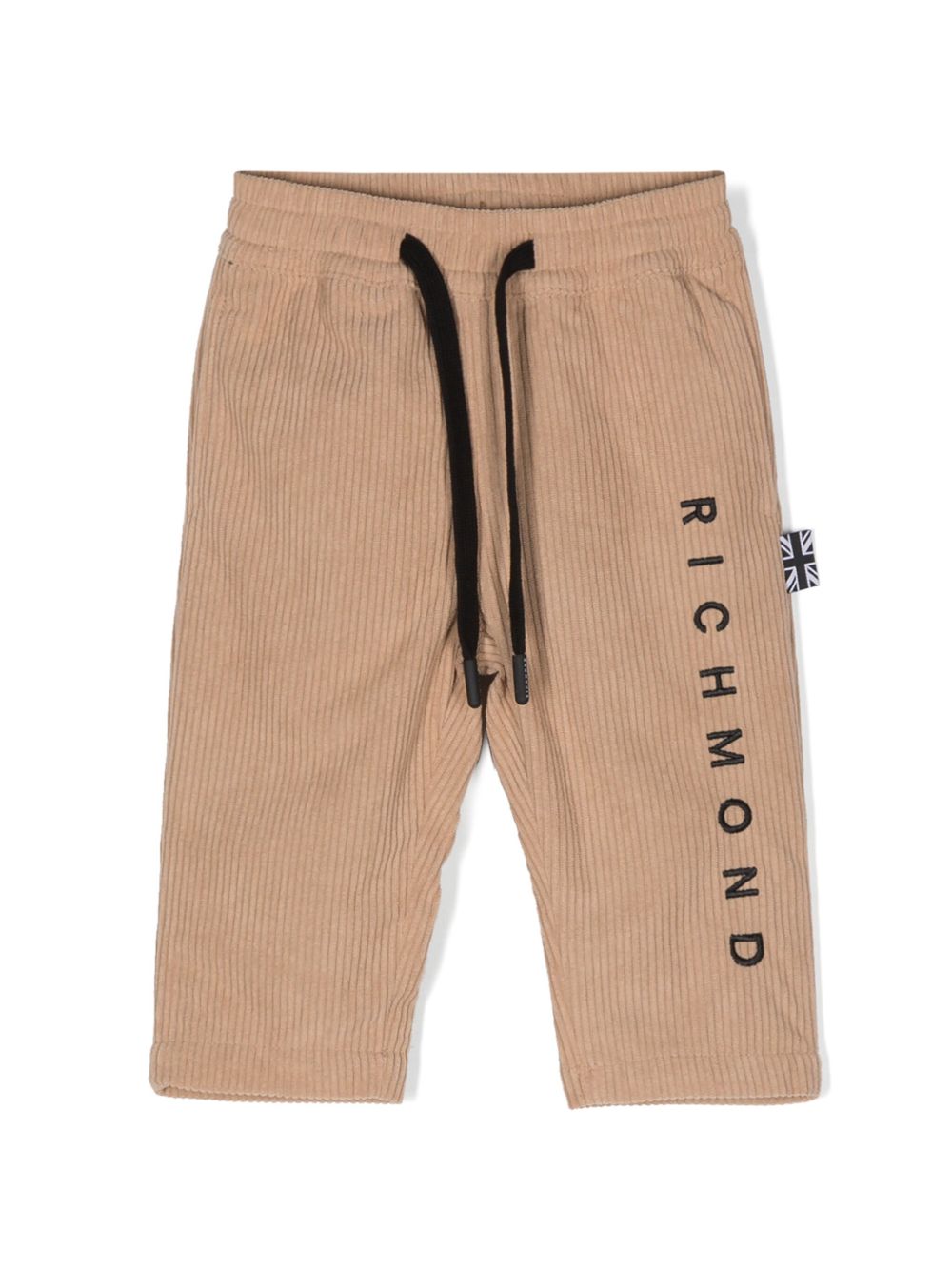 John Richmond Junior logo刺绣长裤 - 中性色