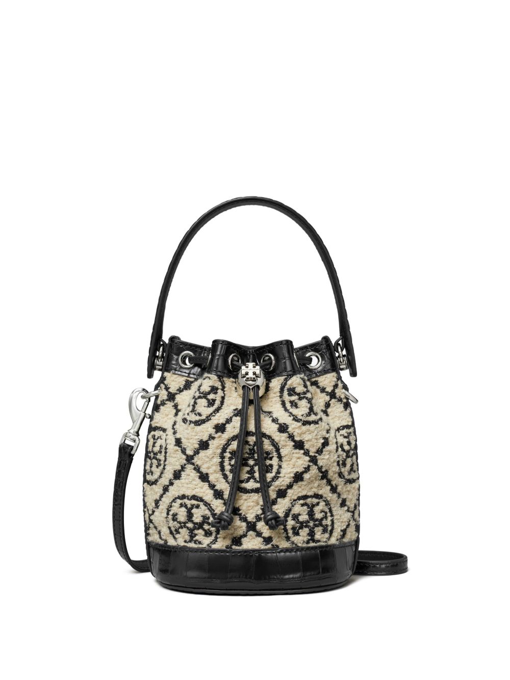 Tory Burch 迷你仿羔羊皮呢水桶包 - 中性色