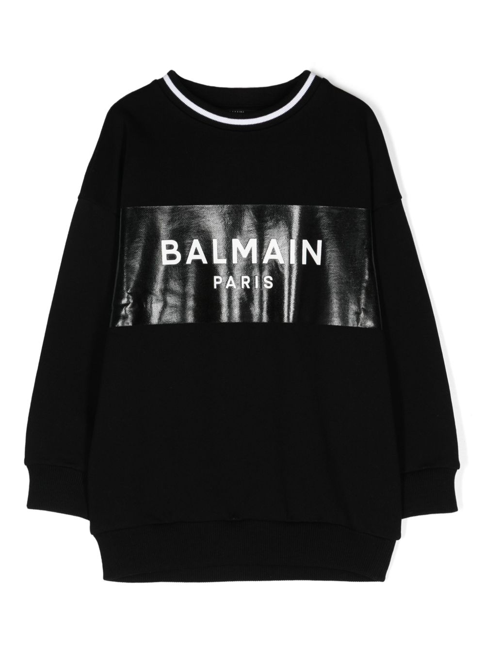 Balmain Kids logo印花棉卫衣 - 黑色