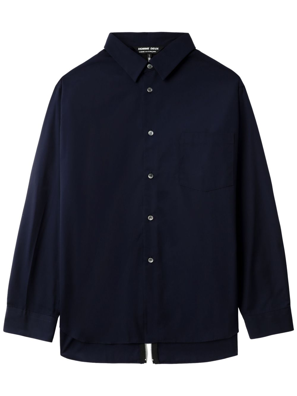 Comme des Garçons Homme Deux 拉链细节衬衫 - 蓝色