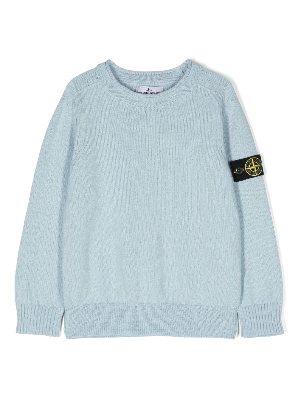 Stone Island Junior 罗盘徽章针织毛衣 - 蓝色