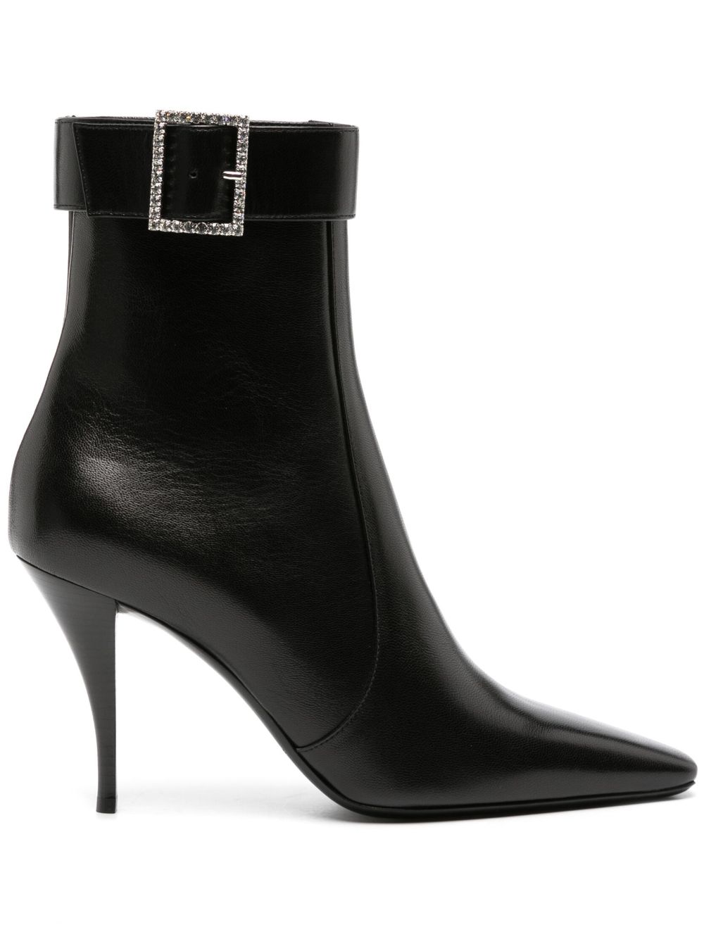 Saint Laurent Claude 高跟皮靴 - 黑色
