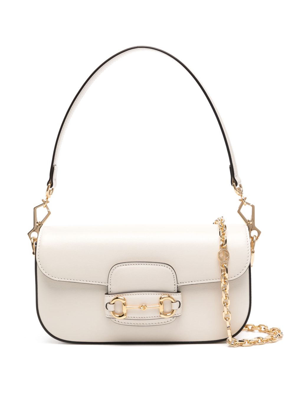 Gucci Horsebit 1955 系列小号单肩包 - 白色
