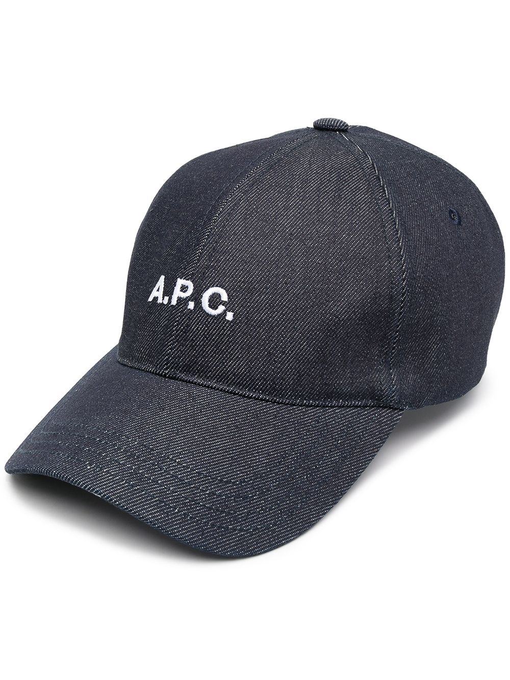 A.P.C. logo印花牛仔棒球帽 - 蓝色