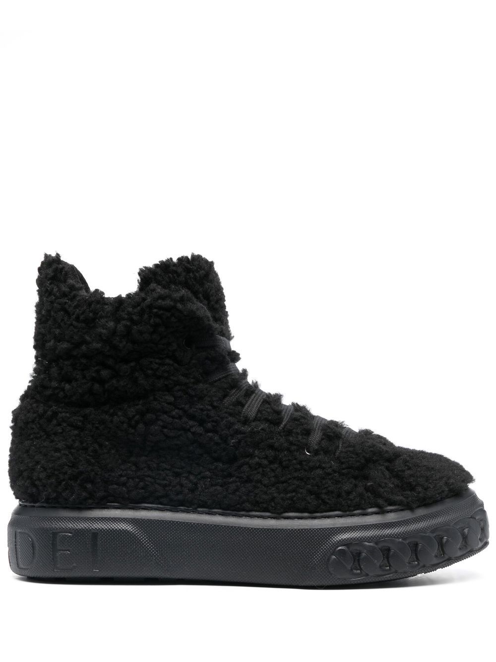 Casadei Ecosheep 系带工装靴 - 黑色