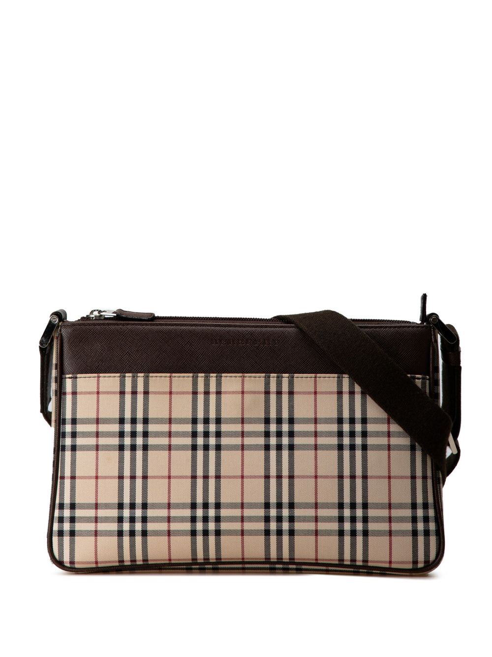 Burberry Pre-Owned House Check Canvas 斜挎包（2000-2017年典藏款） - 褐色